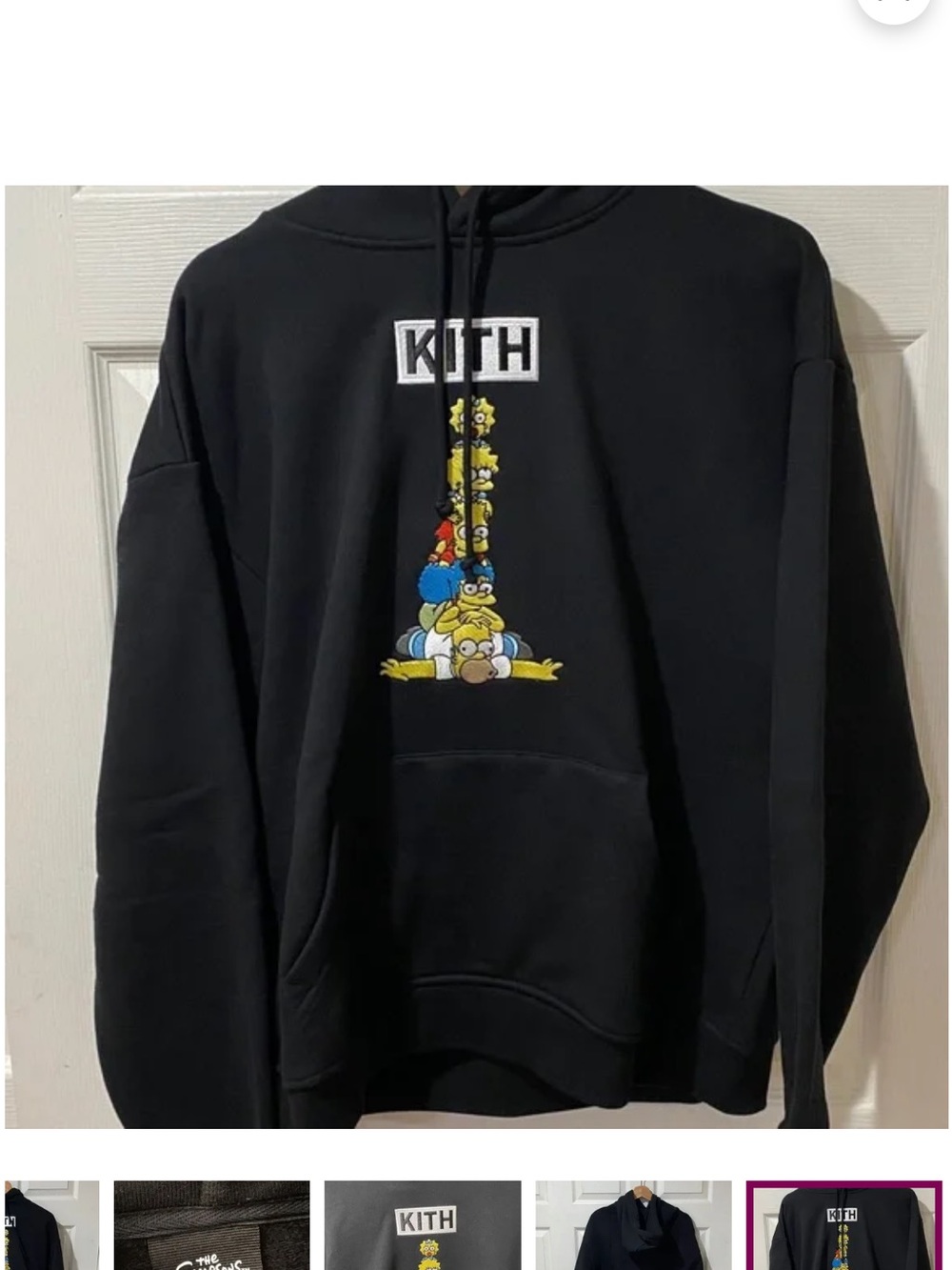 Kith Black Hoodie with The Simpsons Tag